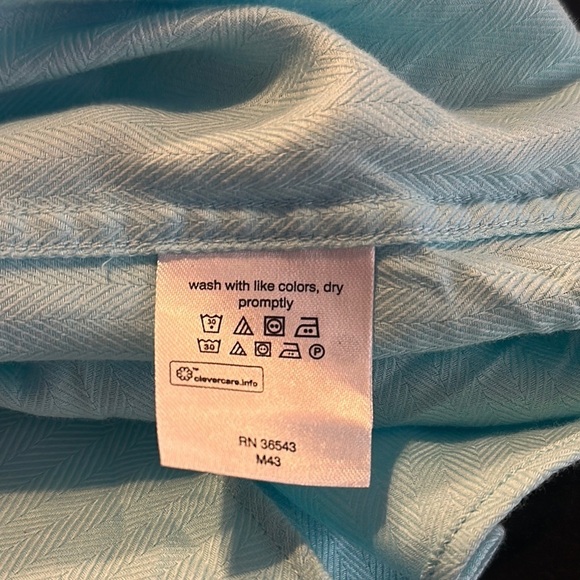 Michael Kors Slim Fit Stretch Light Aqua Long Sleeves Button-Up Shirt - Picture 8 of 8